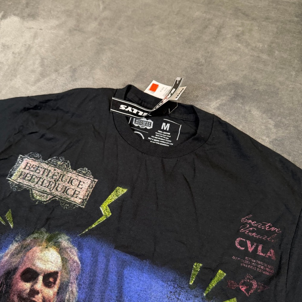 CVLA Beetlejuice Beetlejuice T Shirt Mens Medium Black Graphic Tillys Tee NWT